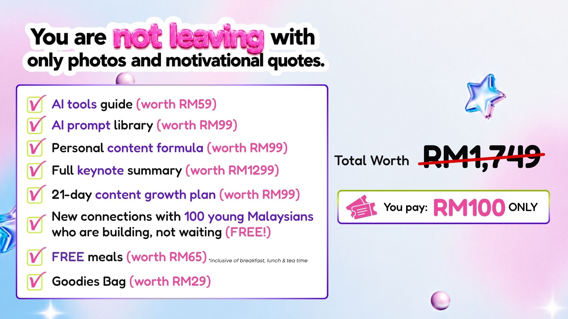 Event Takeaways! Here's What You Get!