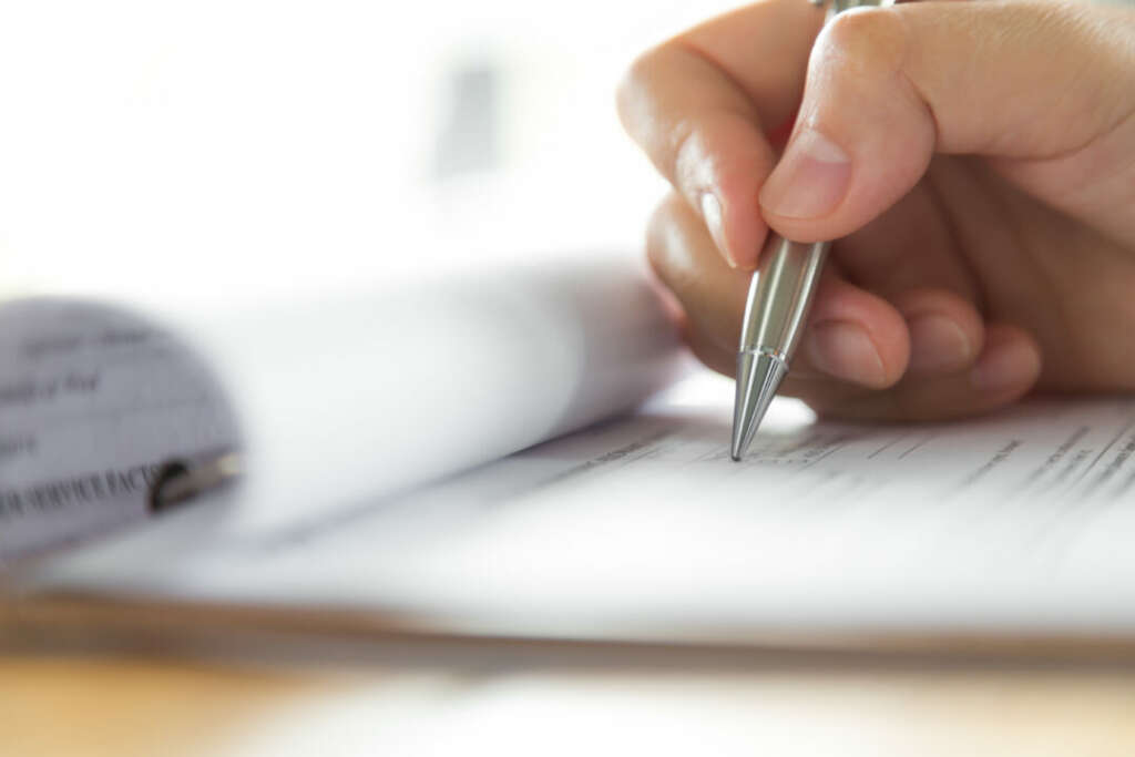 filling up form
