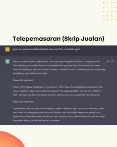 skrip jualan untuk ejen hartanah