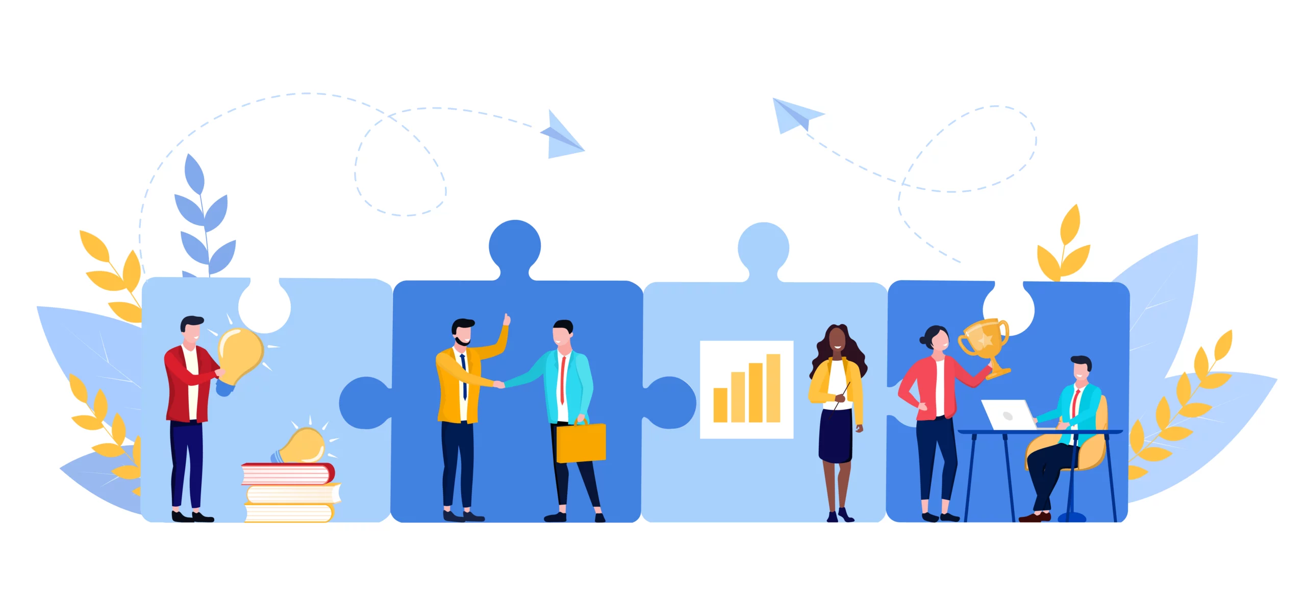 This colorful illustration shows the multifaced skills of mastering communication as a property agent.