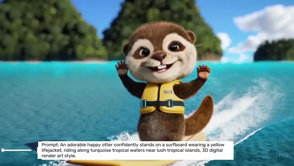 Image from a video generated by Sora: Adorable Happy Otter