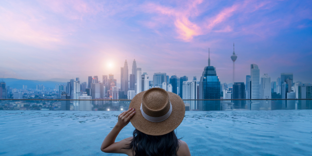 purple sunset view of Malaysia city, Kuala Lumpur