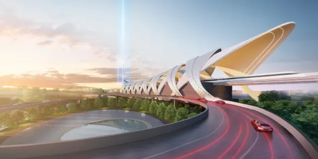 Reka bentuk moden stesen RTS Link Johor-Singapura yang menjadi pemacu utama pembangunan hartanah dan sokongan ekonomi melalui JS-SEZ.