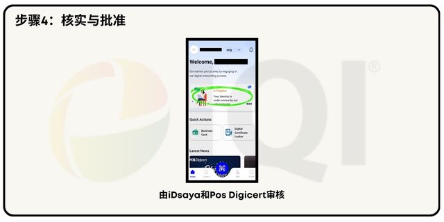 a) 您的详细信息将由系统和Pos Digicert进行审核和验证。

b) 审核通过后，您的iDsaya账户即可用于eSPA签署。

注意：审批通常需要3个工作日左右，具体取决于审核情况。