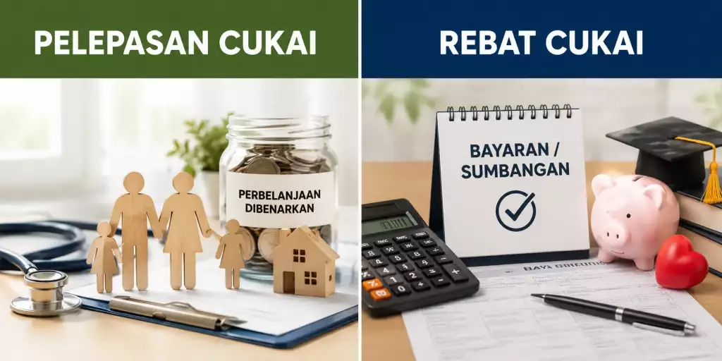 perbezaan antara pelepasan cukai dan rebat cukai
