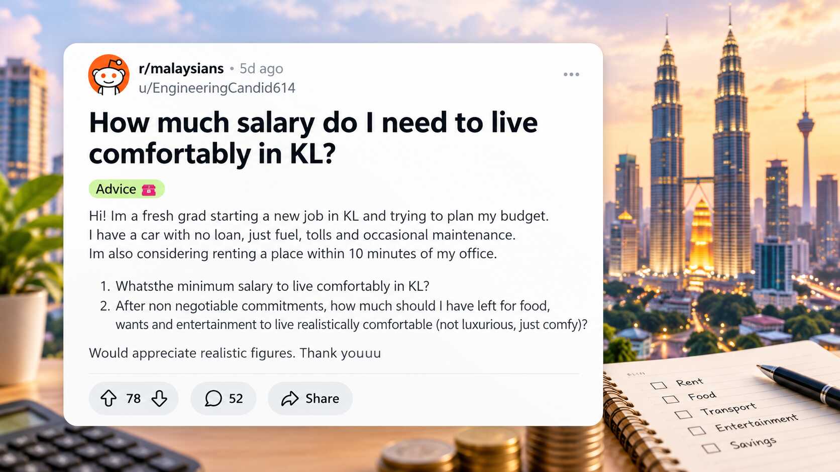 How Much Salary Do You Need To Live Comfortably in KL?